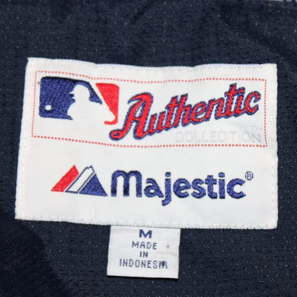 MLB Cleveland Indians Youth Medium jacket full zip blue red Majestic